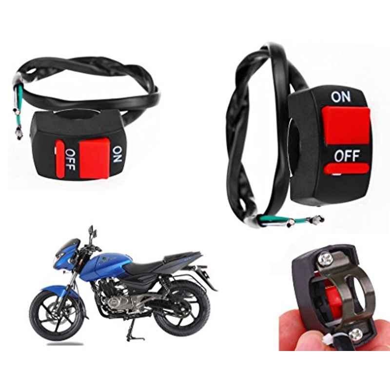 Auto Pearl 7/8 inch 12V Bike Fog Light Handle Bar Switch for Bajaj Pulsar 180