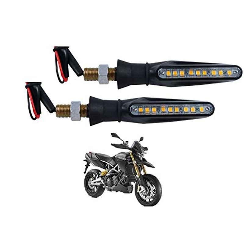 Kozdiko 4 Pcs Plastic Front & Rear Side Sleek Yellow Bike Indicator Set for Aprilia Dorsodurao 1200 ABC
