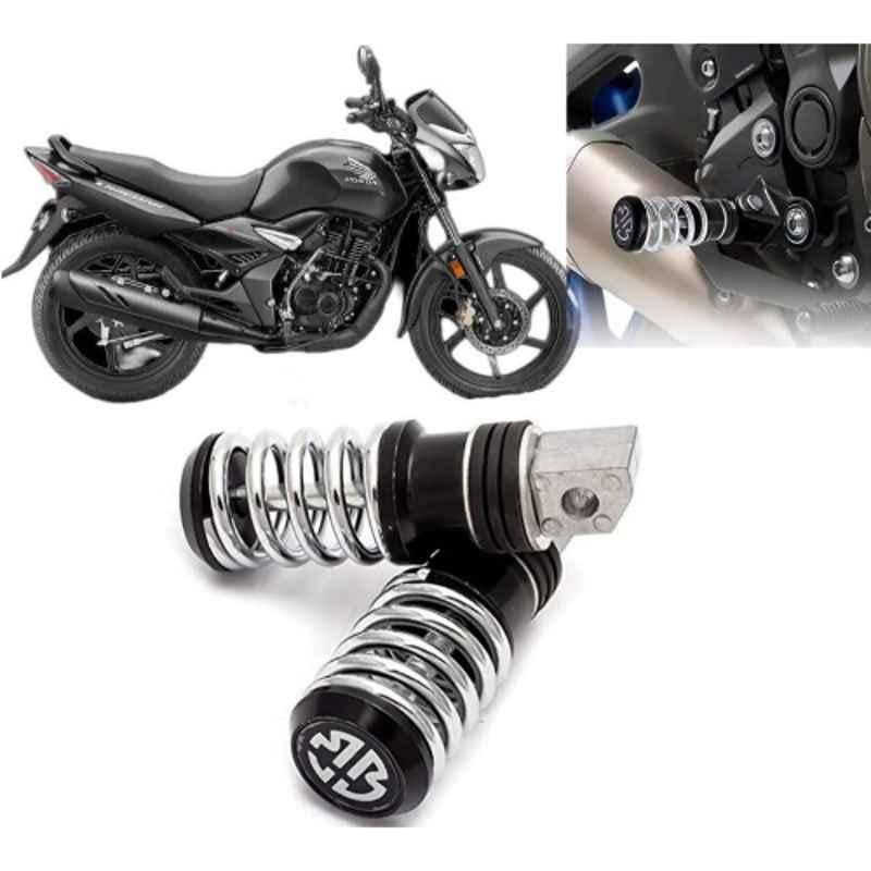 Auto Pearl 2 Pcs Steel Black Foot Rest Spring Coiled Set for Unicorn