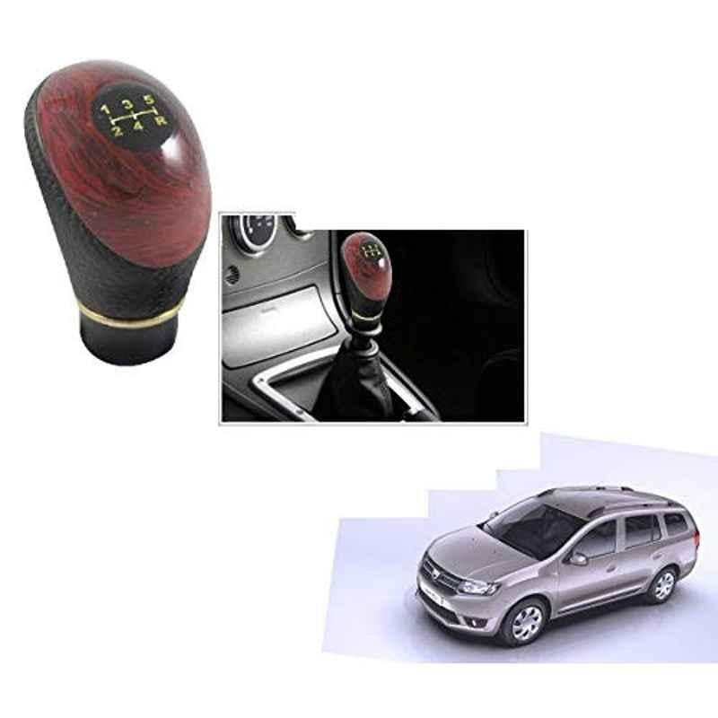 Buy Kozdiko Wooden PU Leather Black Gear Shift Car Knob for Mahindra Logan Online At Price 350