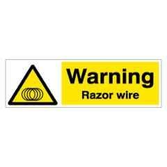 SUNSIGNS 300x100mm Vinyl & Sun Board Warning Razor Wire Signage, SN0159VNLM1HPIAAG
