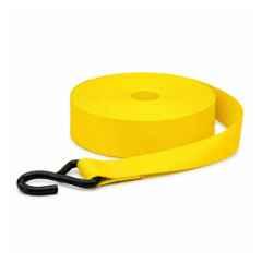 Trion Products 25mmx10ft Polyester Yellow Webbing Strap with S Hook for Ratchet Buckle, Trailer, Bike & Load Securing, TP202610SH