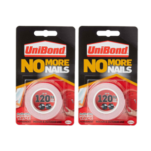Unibond 19mm 1.5m No More Nails Silicone Double Sided Tape (Pack of 2)