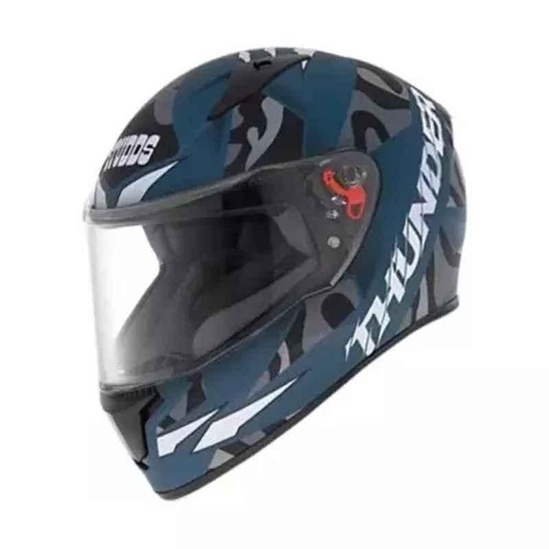 Studds N4 Expanded Polystyrene Matt Turquoise Full Face Full Face Helmet, Size: Large