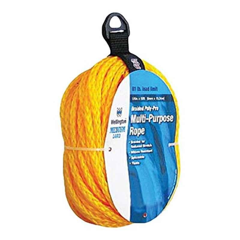 Wellington 81lbs 50ft Polypropylene Yellow Twisted Rope, 30645