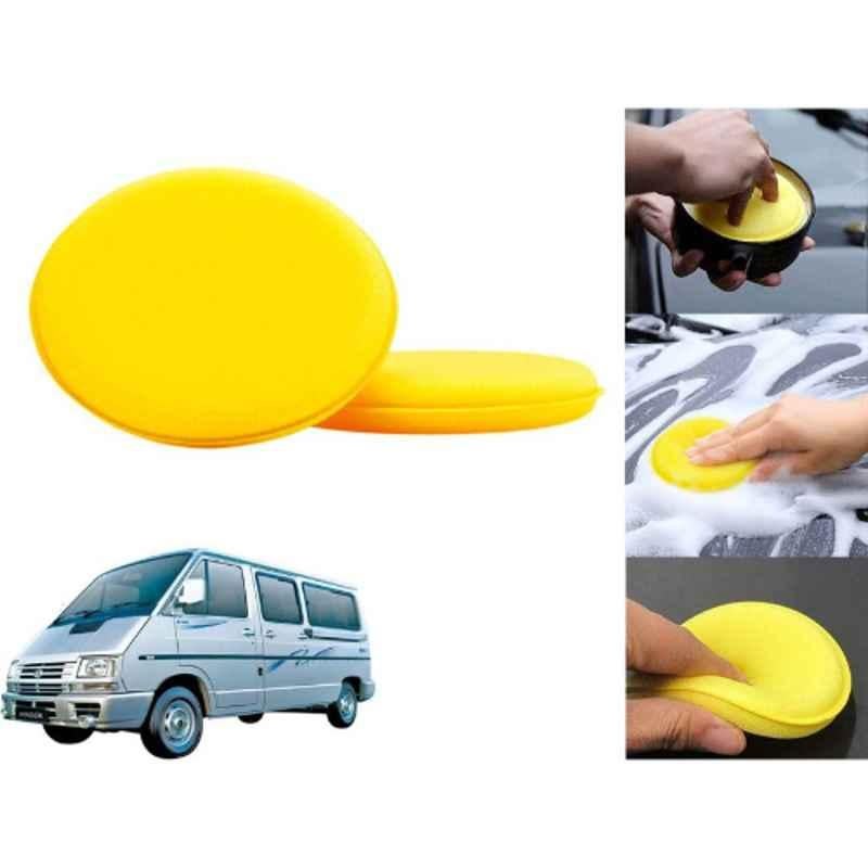 Auto Pearl Polyurethane Beige Washing & Waxing Polish Foam Sponge for Winger (Pack of 2)