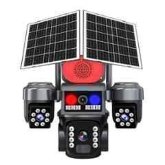 Cybernautt X11T 12MP 3 Lens PTZ Solar 4G Sim Outdoor CCTV Camera with 3 View Motion Detection 2 Way Audio Colour Night Vision & External Hooter