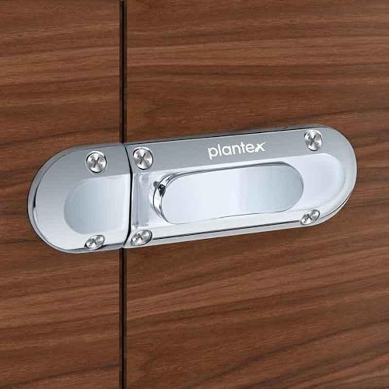 Plantex Zinc Chrome Heavy Duty Door Latch Lock for Bathroom, SH-88