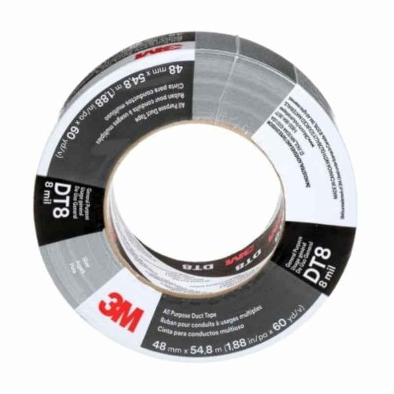 3M DT8 48x0.2mm Silver Individually Wrapped All Purpose Duct Tape Roll, Length: 55 m