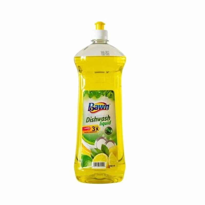 Bawn Dishwash Liquid, Lemon Fragrance, 1 L, 12 Pcs/Carton