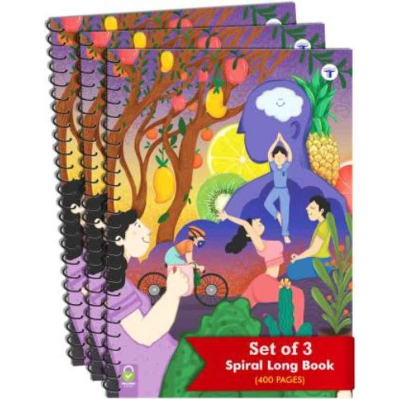 Target Publications 400 Pages A4 Spiral Notebooks, New-1307 (Pack of 3)