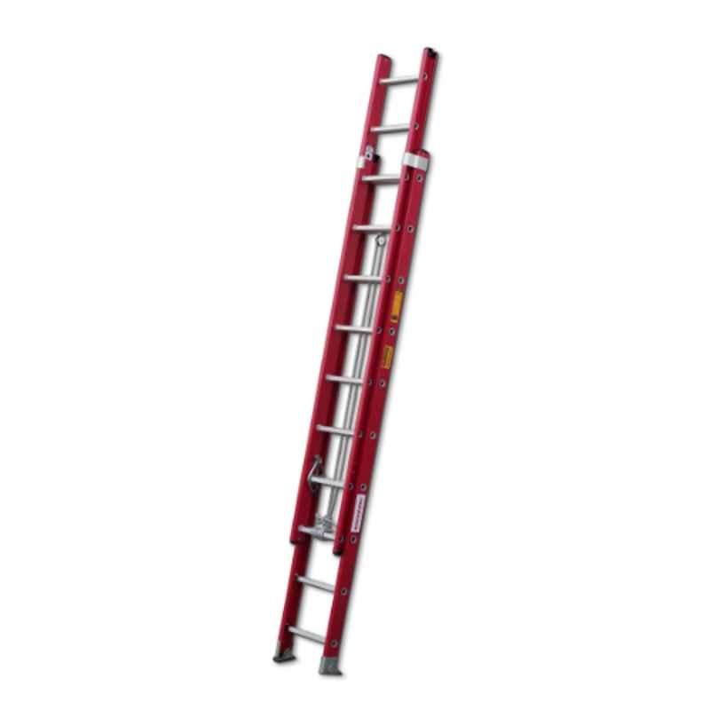 Workman 150 kg 8+8 Step Fiberglass Red & Yellow Straight Extension Ladder