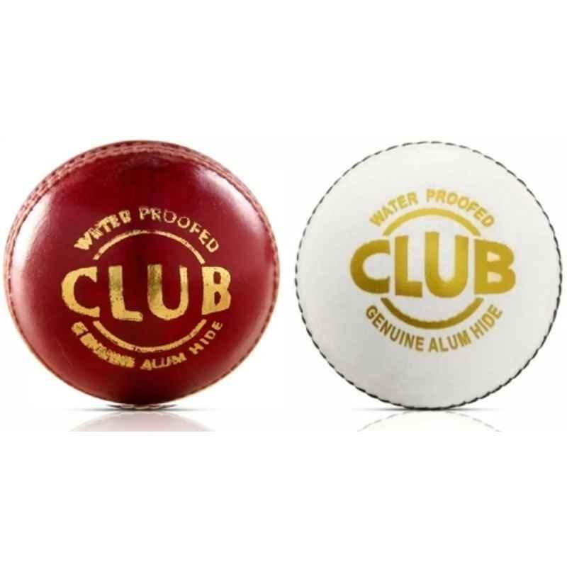 HTM Club Standard Cricket Leather Ball (Pack of 2)