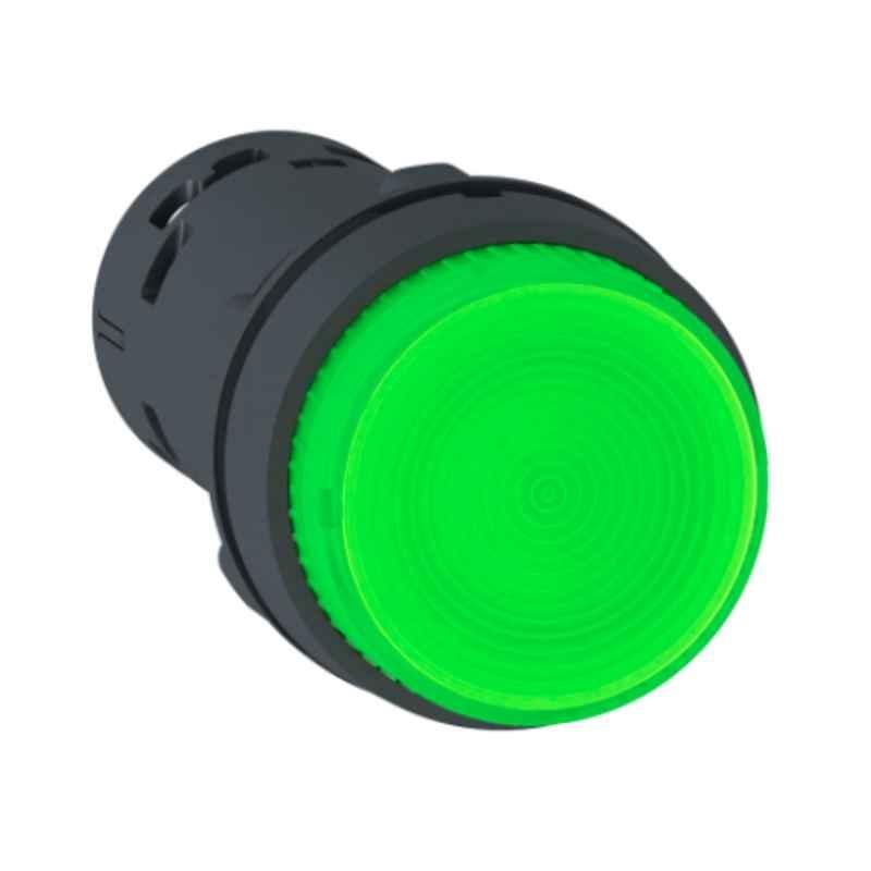 Schneider Harmony 1-NO Plastic Green Integral Led Spring Return Monolithic Illuminated Push Button, XB7NW33M1