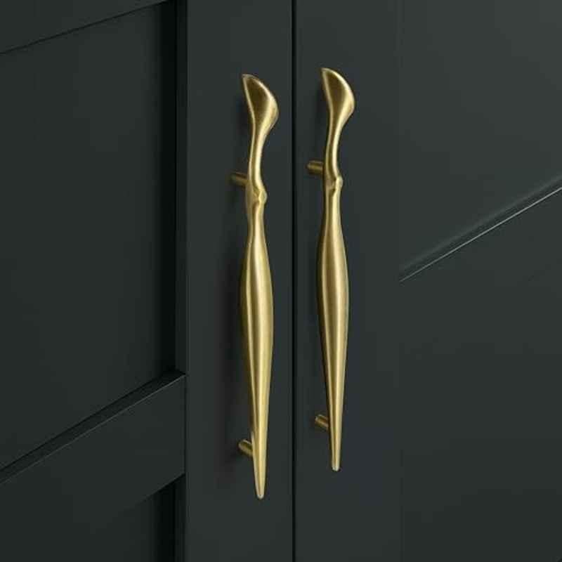 Plantex 160mm Zinc Brass Pull Cabinet Handle for Home & Office, APS-DTC-9136-BA-160MM-PK-2 (Pack of 2)