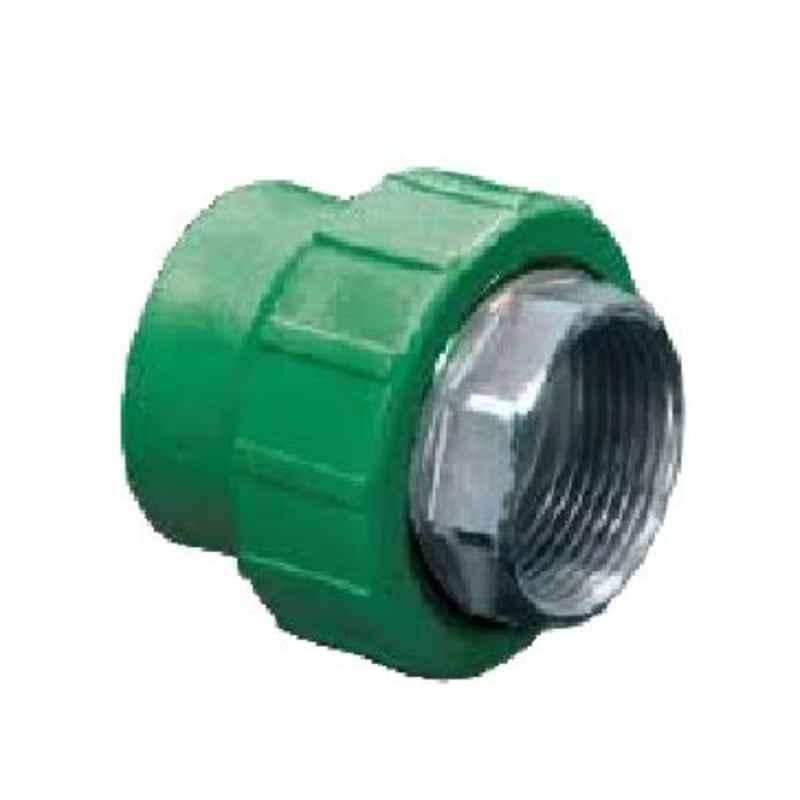 Hepworth 40mm x 1.1/4 inch PP-R Green Hexagon Female Pipe Socket, 4302704025121 (Pack of 50)