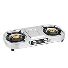 Padmini 2 Burner Silver Manual Ignition Stainless Steel Gas Stove, 2BR CS-207