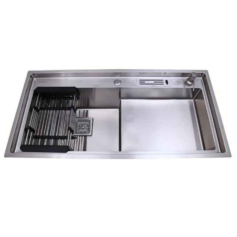 Crocodile 37x18x10 inch Stainless Steel Matte Finish Silver Single Bowl Kitchen Sink