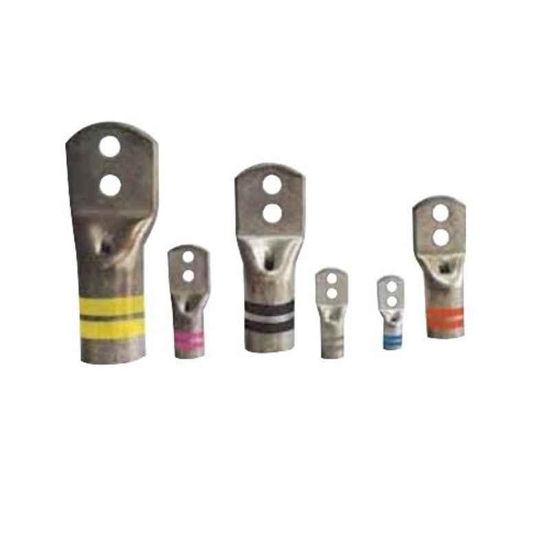 Aftec 13mm 300 Sqmm Green Colour Coded Copper Two Hole Cable Lug, ACT 300-2x12CC