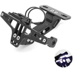 Otoroys Aluminium Black Adjustable Angle Bike Frame Holder for Number Plate with Tail Tidy & LED