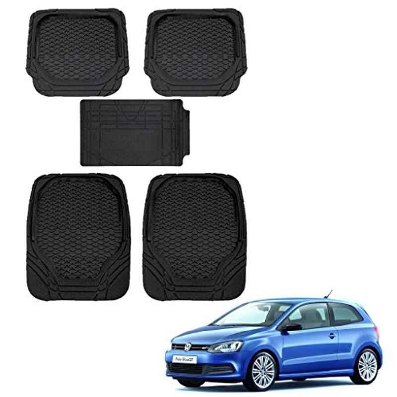 Kozdiko 8855TW 5 Pcs Rubber Black Rubber Car Mat Set for Volkswagen Polo GT