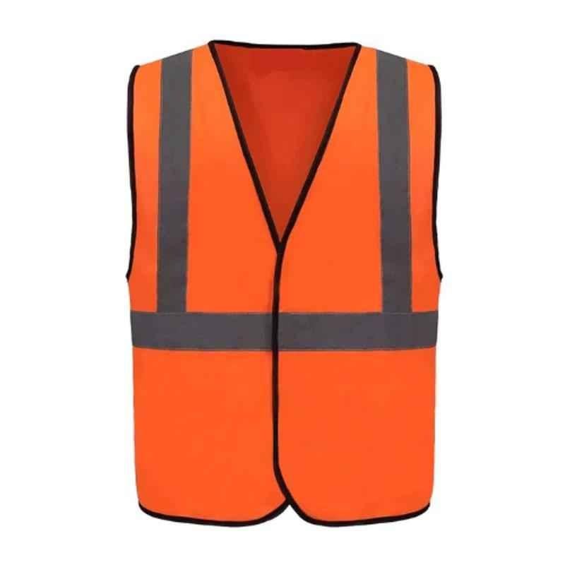 Buy Noble 120 GSM Premium Quality Polyester Orange Safety Jacket