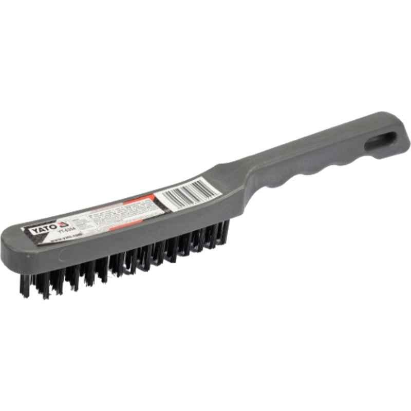 Yato 4 Rows Steel Wire Brush with Plastic Handle, YT-6354