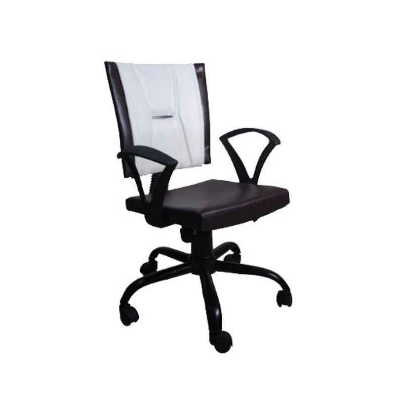 Rose Leather Brown Low Back Office Chair, 110