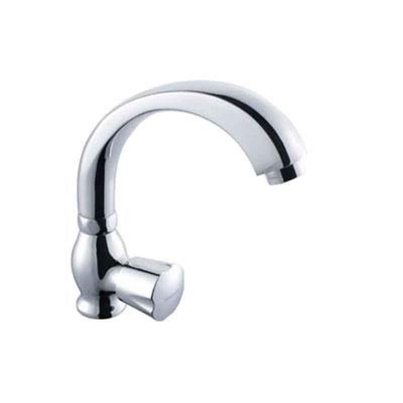 Hindware Contessa Neo Stainless Steel Chrome Sink Cock with Swivel, F730034CP