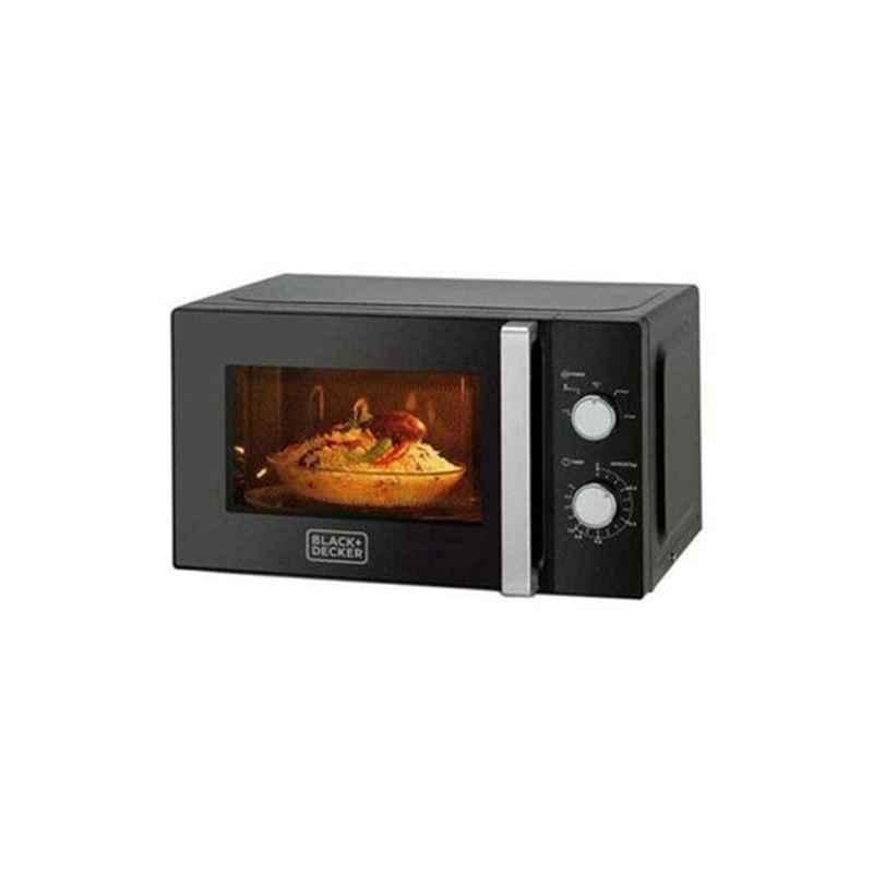 Black & Decker 700W Black & Silver Microwave Oven with Defrost Function, MZ2010P-B5