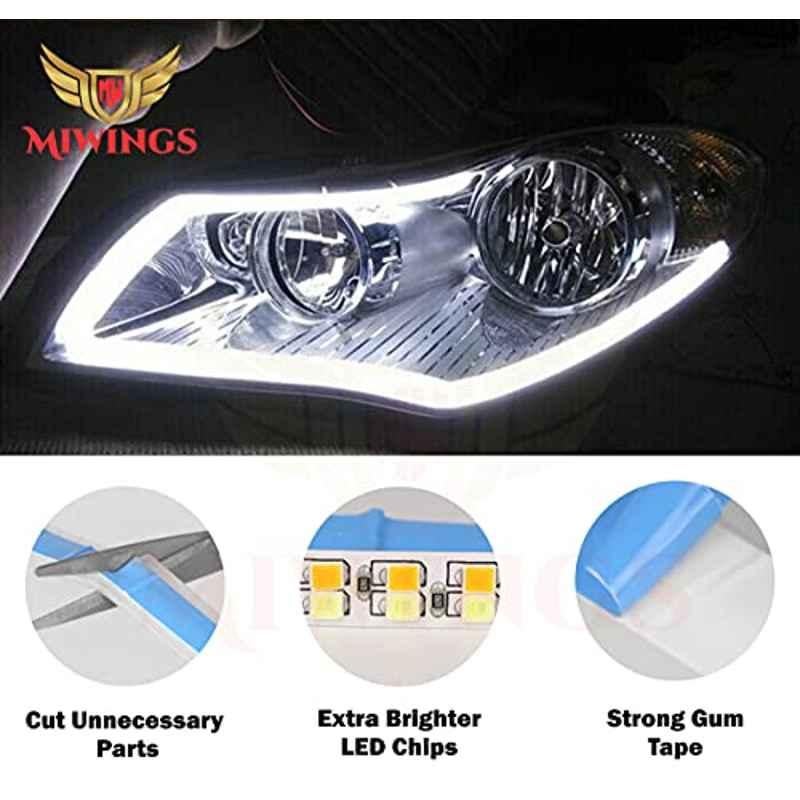 Buy Miwings Car Headlight Decorative Rgb Led Neon Strip 12V Ip68 Two-Color  Streamer Light Bar Flexible Turn Signal Drl Daytime Running Lamp Online At  Price ₹609