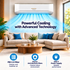 O General 1.5 Ton 4 Star Inverter Split AC, ASGG18CETB-B