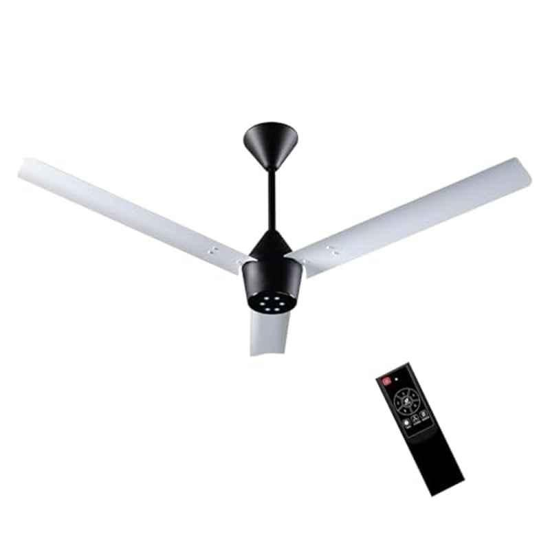 Luker Radial 32W 340rpm Black & White 5 Star 3 Blade BLDC Ceiling Fan with Remote & 3 Years Warranty, Sweep: 1200 mm