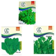 Kuntal Agro 60g 3-in-1 Dhaniya, Methi & Palak Hybrid Vegetable Seeds Set