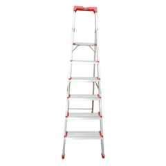 EMAC Pro 6 Step Aluminium Silver Anti Skid Folding Ladder with Tool Tray & 5 inch Wide Step, EMP-6
