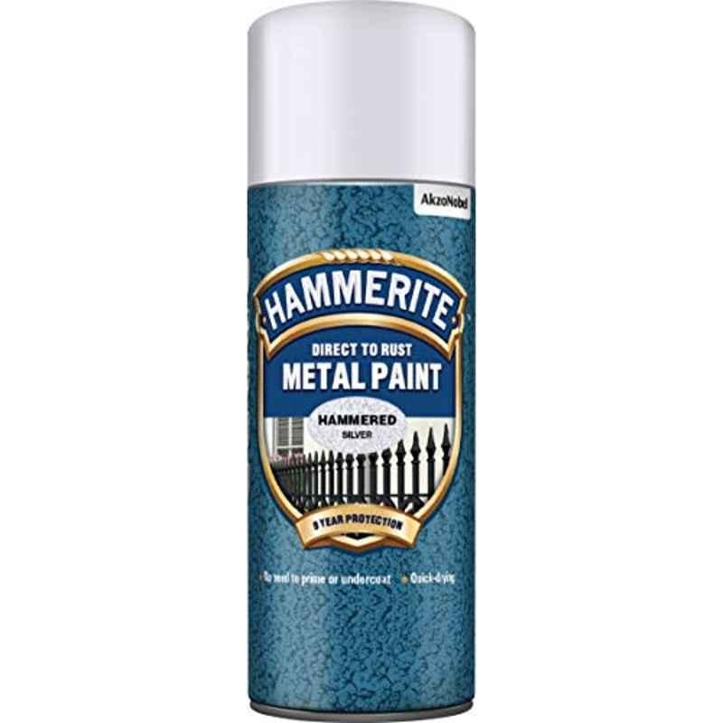 Hammerite 400ml Hammered Silver Metal Paint, 5084783