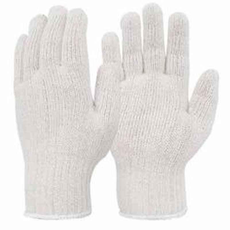 Midas 40 g White Cotton Knitted Hand Gloves (Pack of 50)