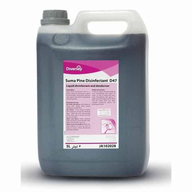 Diversey Suma Pine D47 Disinfectant and Deodoriser, JA102028, 5 L