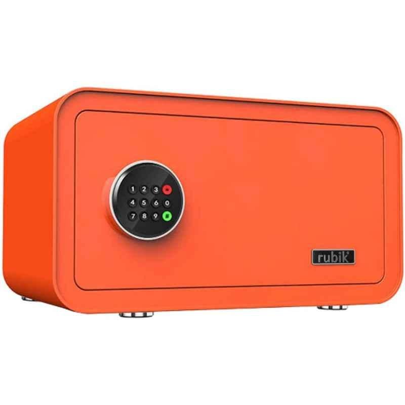 Rubik Alloy Steel Orange Safe Box Digital with Backup Key, RB23QC