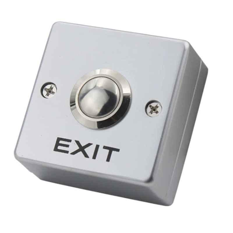 Rubik 5.3x5.3cm Zinc Alloy Silver Mini Door Exit Push Button S1 Control Switch