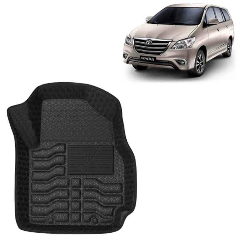 Kingsway 4 Pcs Premium 4.5D 100% Waterproof Tray Shape PVC Black Car Floor Mat Set for Toyota Innova 2012 to 2015 All Model