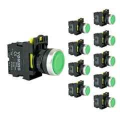 Yokins 22mm 220V 10A 1NO Green Push Button with Spring Return, EB2M-A-01-G (pack of 10)