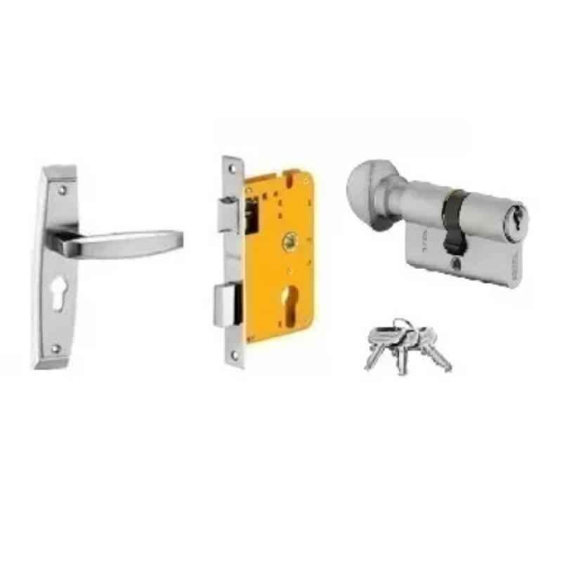 Dorset HL Series Badroli 60mm Stainless Steel Patina Finish Door Handle Lock Set with Knob & Key (Pack of 2)