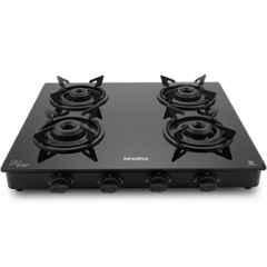 Suryaviva Photon X 4 Burner Cast Iron Toughened Glass Top Gas Stove, SVPX04