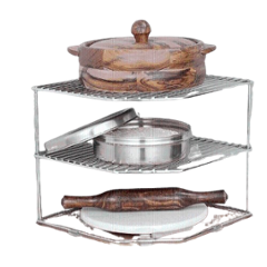 Niskoware Stainless Steel Multipurpose Kitchen Corner Shelf Rack Stand