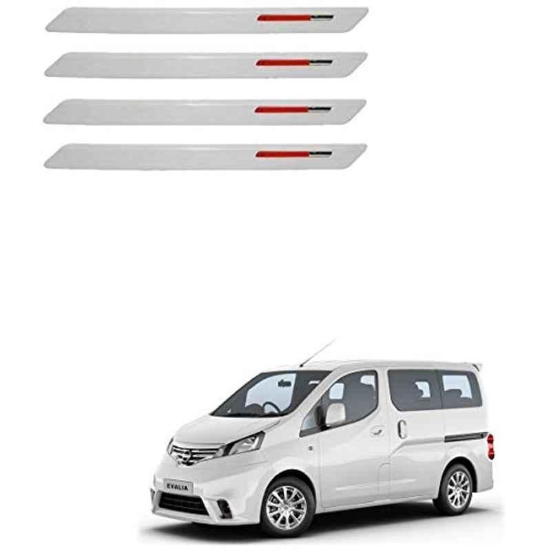 Kozdiko 4 Pcs White & Red Designer Car Bumper Protector Set for Nissan Evalia, KOZ-65856