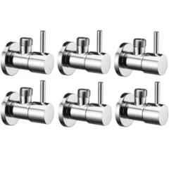 Senkiddpro Turbo Stainless Steel Chrome Finish Wall Mounted Angle Cock (Pack of 6)