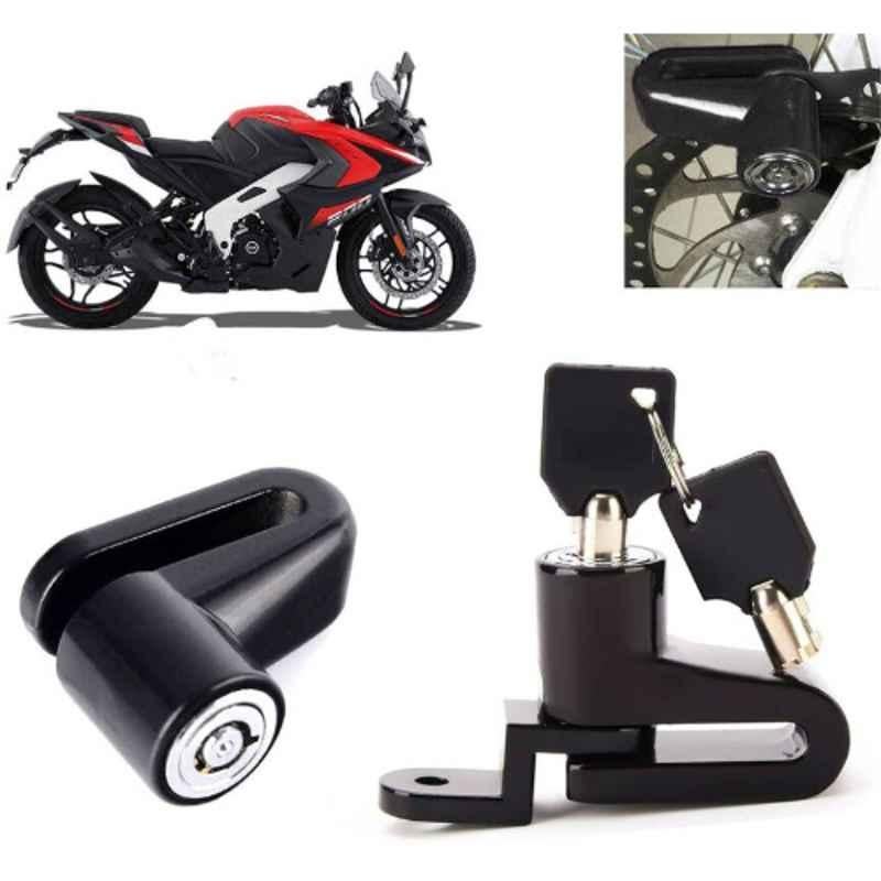 Auto Pearl Steel Black Heavy Duty Anti-Theft Disc Brake Lock for Pulsar RS200, Lock_095