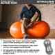 Strauss 95x45cm Rubber Peanut Grey Anti-Burst Gym Ball with Foot Pump, ST-1489