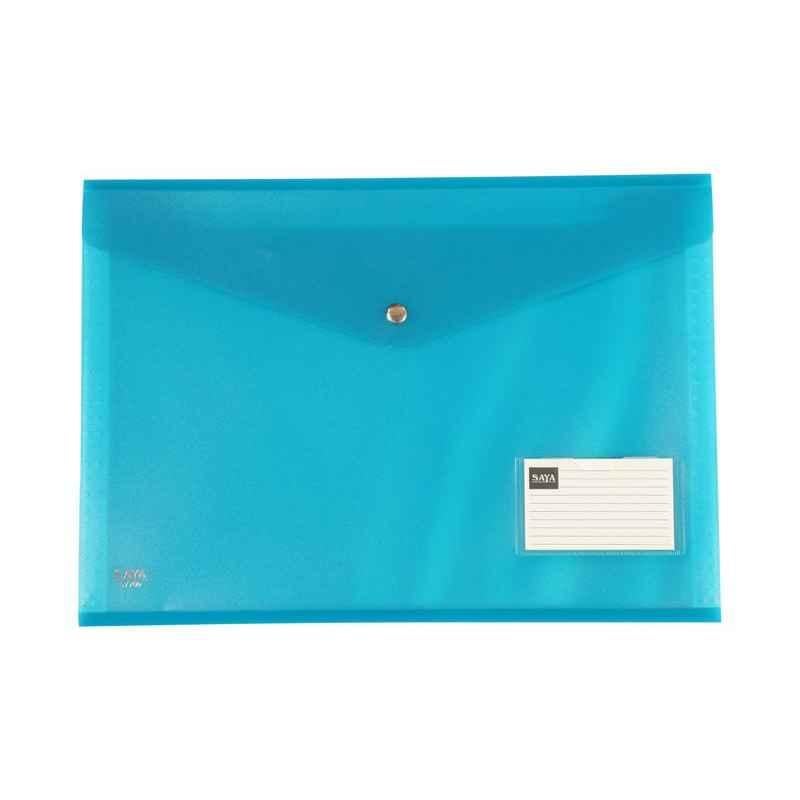 Saya SY700 Blue Quadruple Expanding Clear Document Bag, Weight: 147.2 g (Pack of 20)